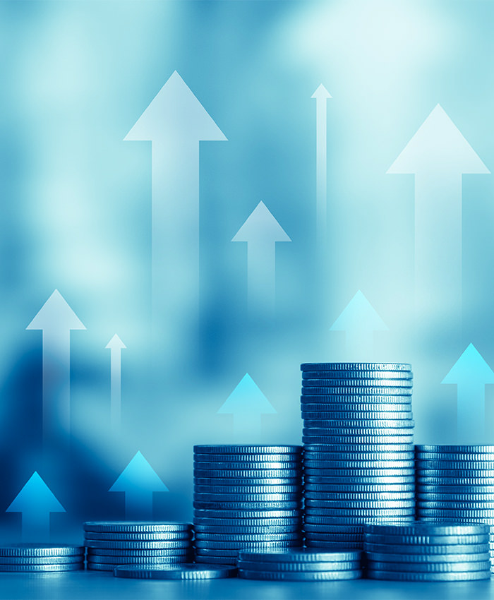 تم تكديس عدة أكوام من العملات المعدنية