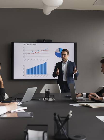 A meeting is taking place