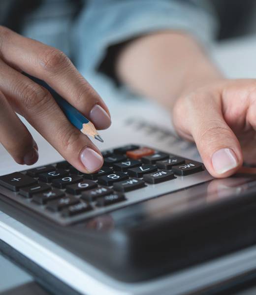 A man is making calculations