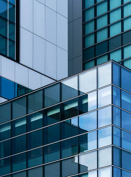 The exterior of an office building